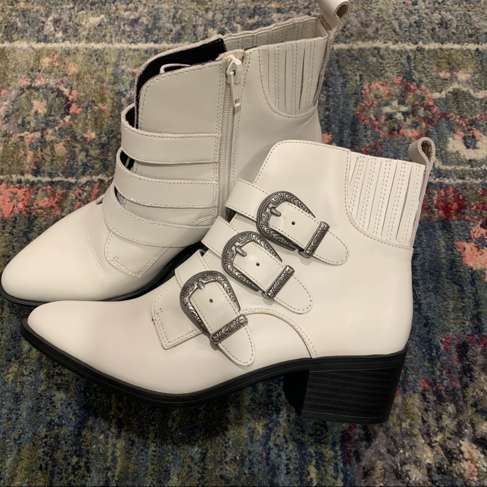 white steve madden western boots
